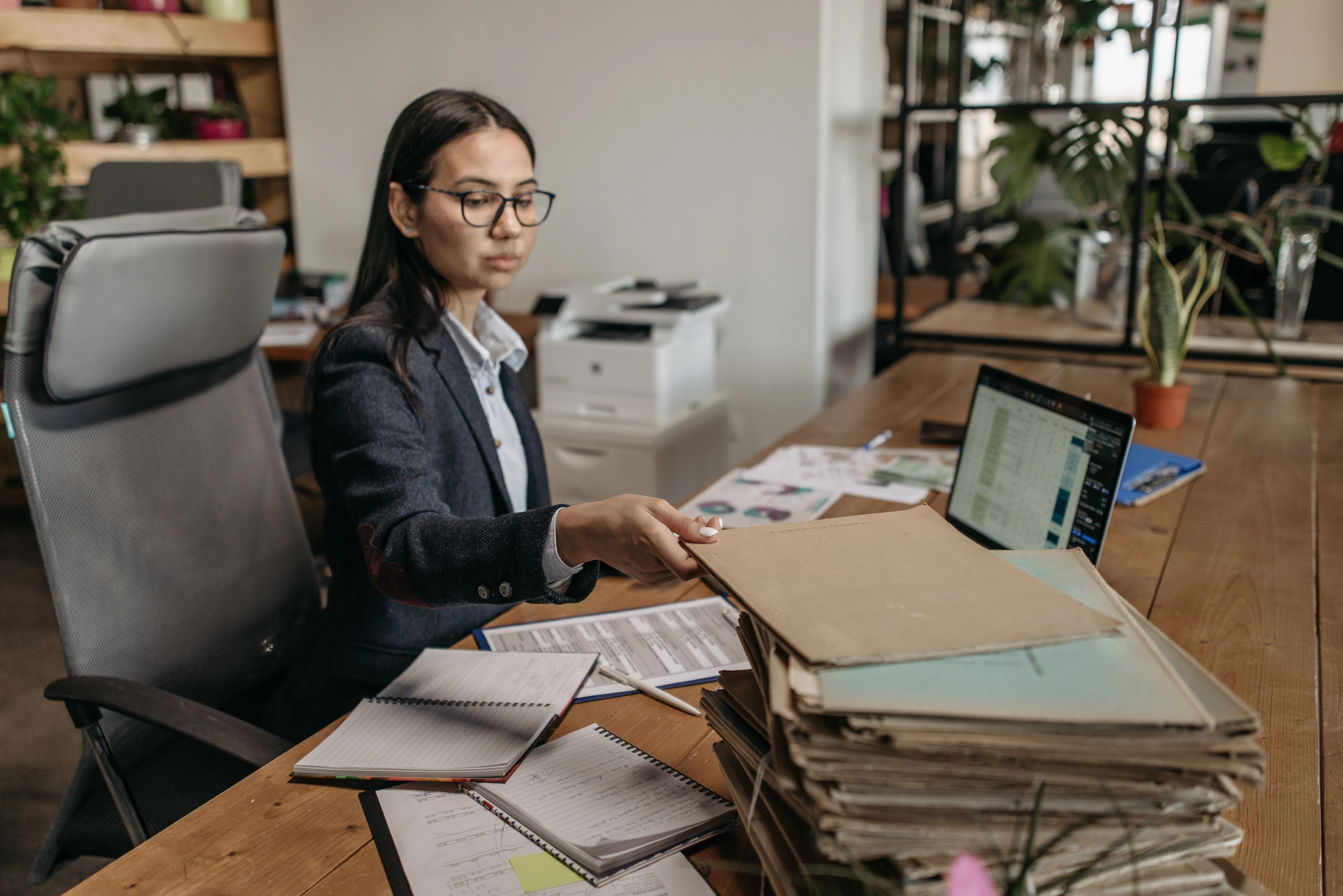 stressed women analyzing insurance options after getting laid off